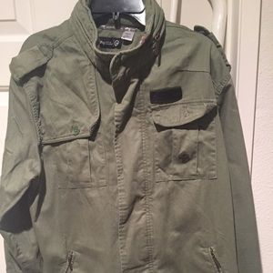 XL LRG L-R-G OLIVE GREEN JACKET MILITARY STYLE